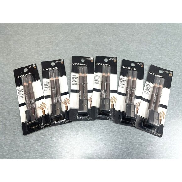 Lot of 6 Covergirl Easy Breezy Brow Fill+Define Pencils Crayons #510 Soft Brown - Picture 4 of 4